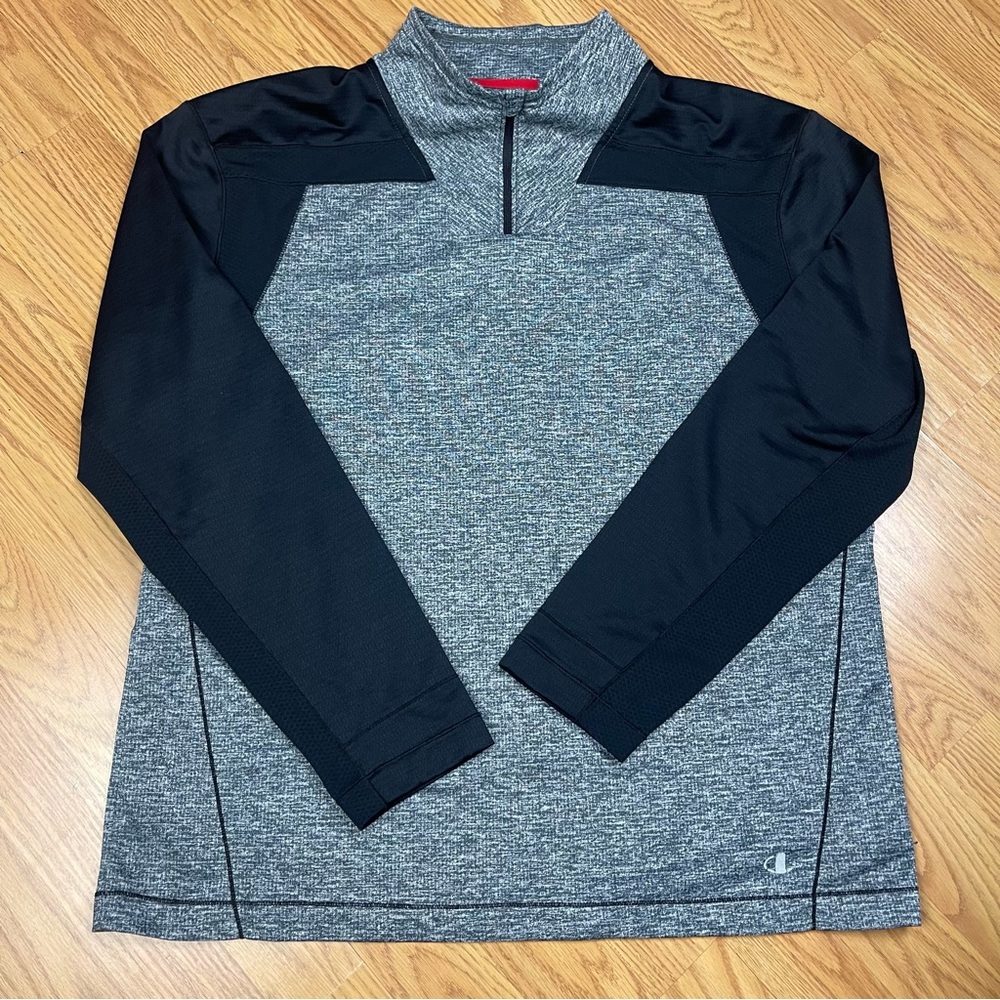 Champion Gray and Black Quarter-Zip Performance Pullover